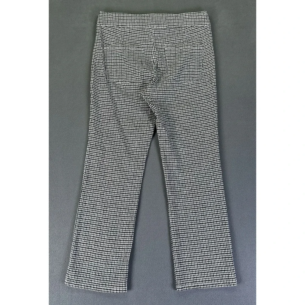 Free People‎ Pants Medium Black White Gingham Check In My Feelings Linen Blend